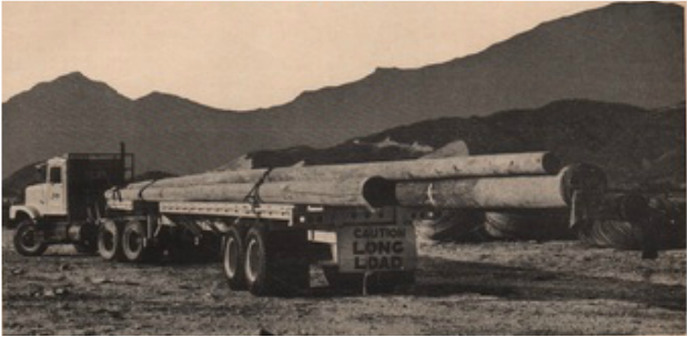 Flatbed trailers were employed for heavy hauling and known for carrying heavy payloads and excellent axles