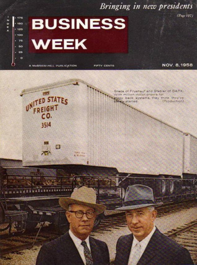 Business week magazine puts semi-trailers on the cover along with intermodal systems